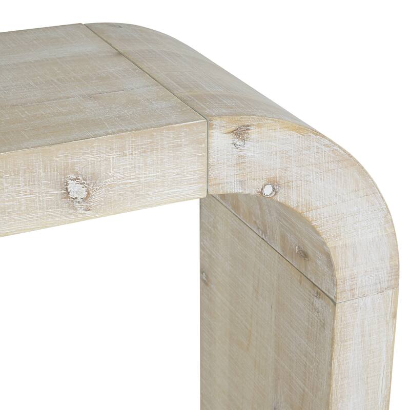 52" Wood Console Table with Curved Edge
