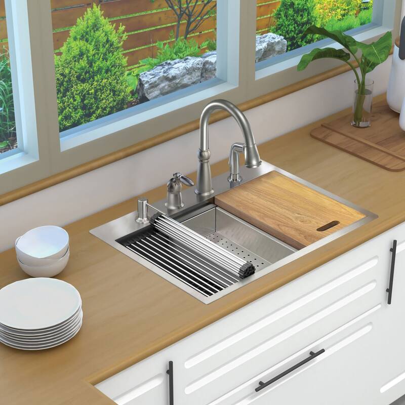 Transolid KWSST302210-4 30" Drop In Single Basin Stainless Steel - Stainless