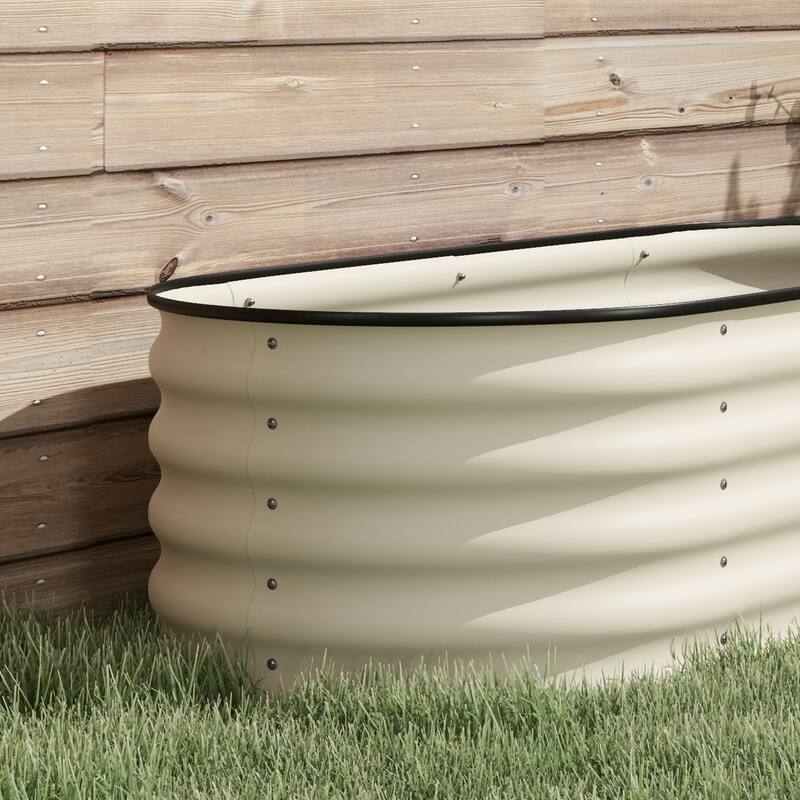 Outdoor Open Bottom Metal Garden Planter Box for Backyard Patio Lawn