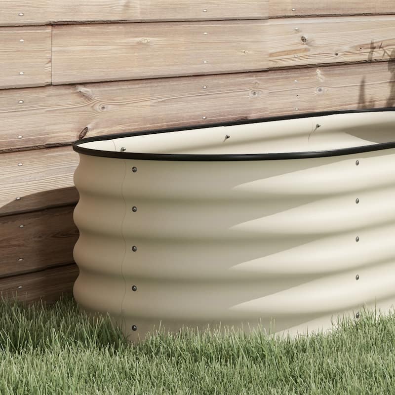 Outsunny 3.4' x 2' x 1.4' Galvanized Raised Garden Bed Kit, Outdoor Metal Elevated Planter Box