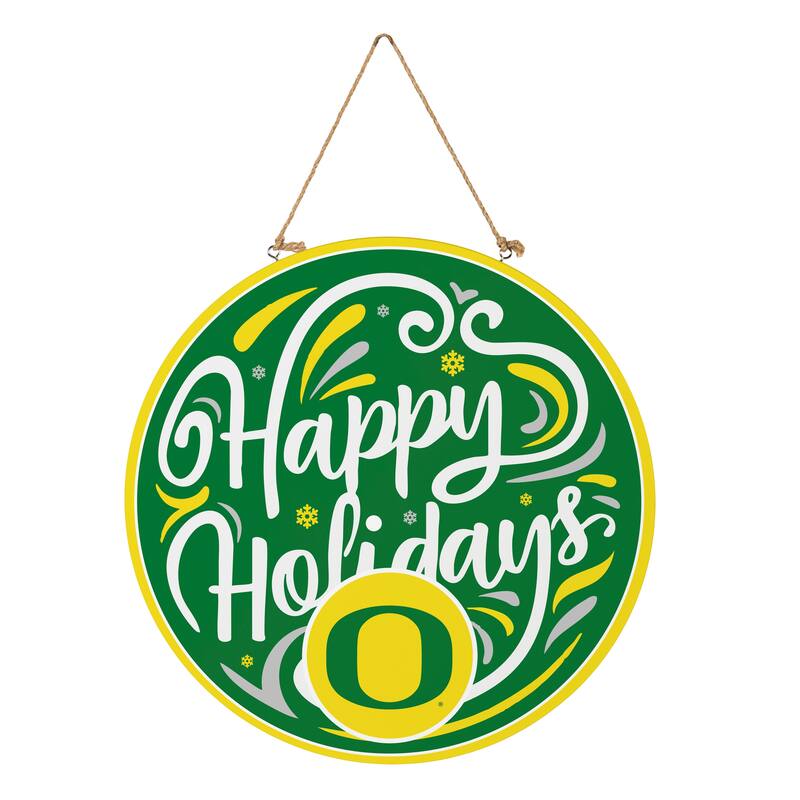 University of Oregon 18" x 18" Happy Holidays Door Décor Wall Sign - 18" x 18"