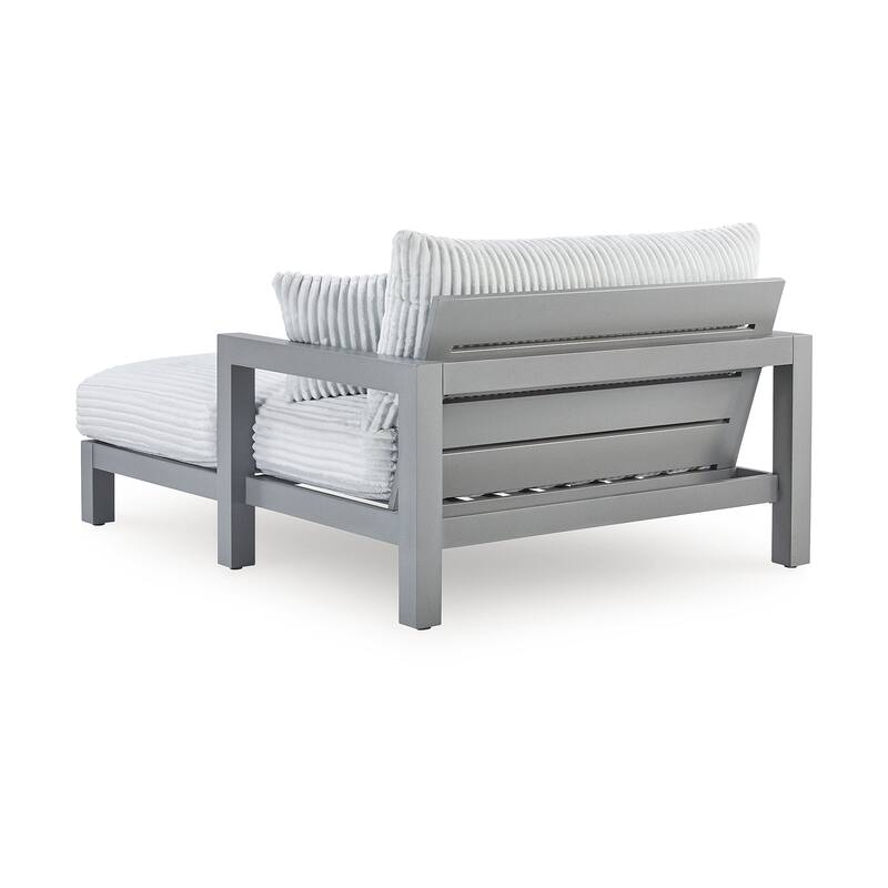 Signature Design by Ashley Moonlight View Gray Outdoor Chaise Lounge with Cushion - 52.5" W x 69.25" D x 36.75" H
