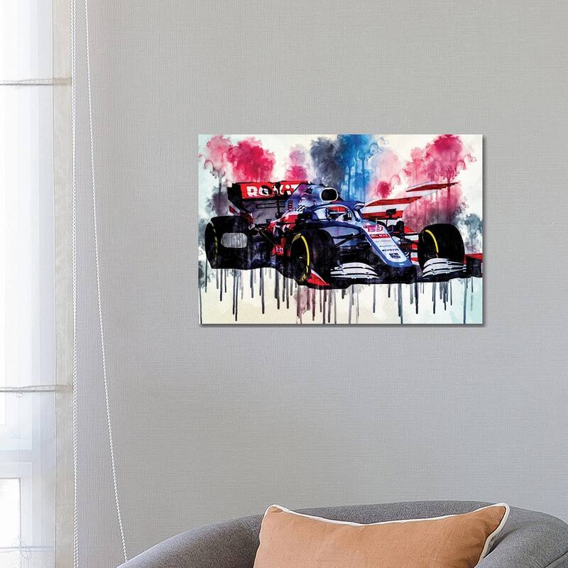 iCanvas "Williams Fw43 On Track Raceway 2020 F1 Cars Formula 1" by Sissy Angelastro Canvas Print - 18x26x1.5