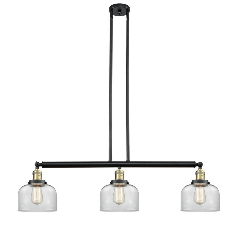 Innovations Lighting Large Bell 3 Light 41" Wide Linear Chandelier