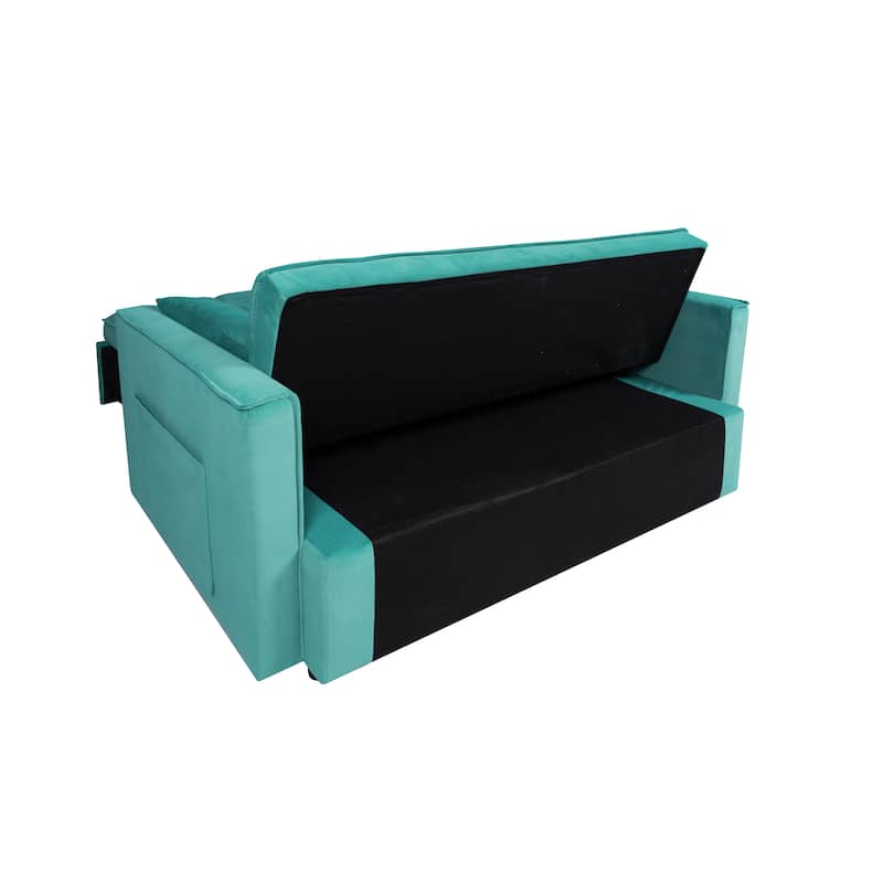 Chenille Interior Lazy Sofa Chaise longue Armchair with three pillows and armrestsSleeping Sofa