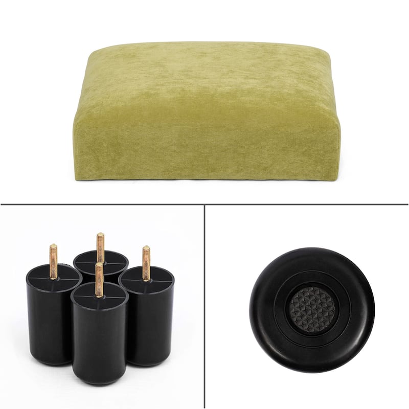 Adeco Ottoman Upholstered Fabric Footrest Pet Steps Dog Stair Stool