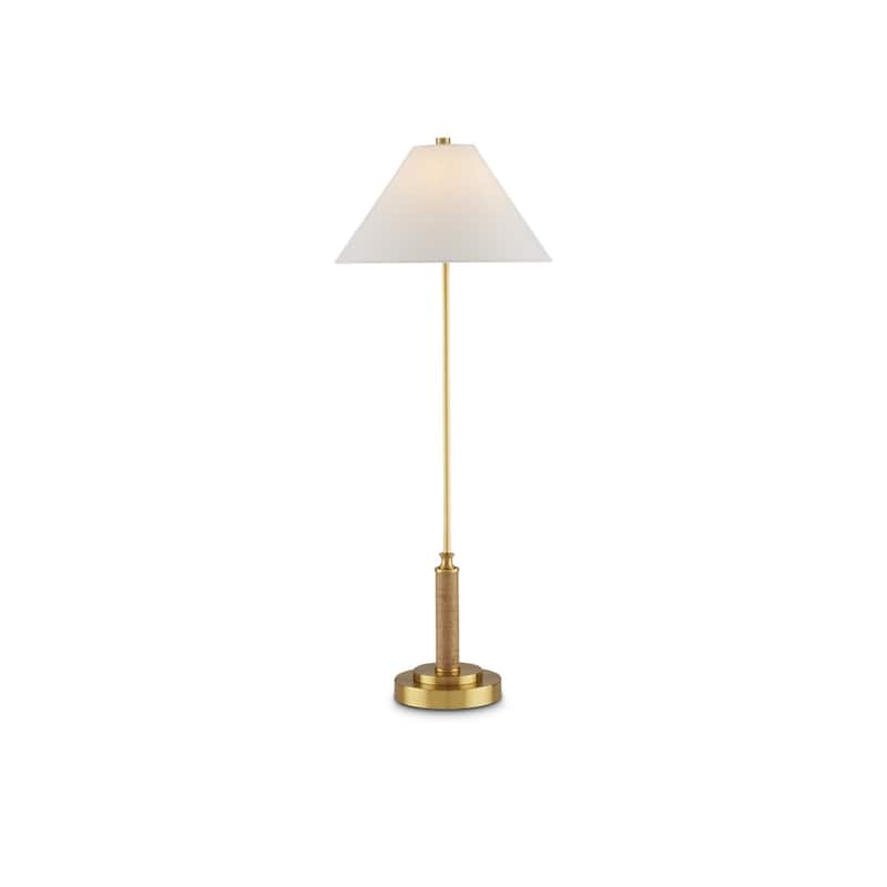 Currey & Company Ippolito Brass Console Lamp - 36.5"h x 14"dia