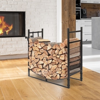 33" Firewood Holder Suitable for Outdoor and Indoor Black