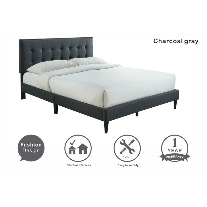 Ella by Ovis Upholstered Tufted Platform Bed Frame