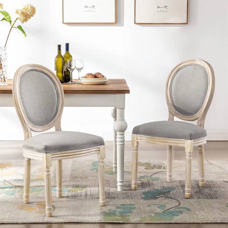 Mieres French Vintage Upholstered Dining Chair, Side Chair(Set of 2)