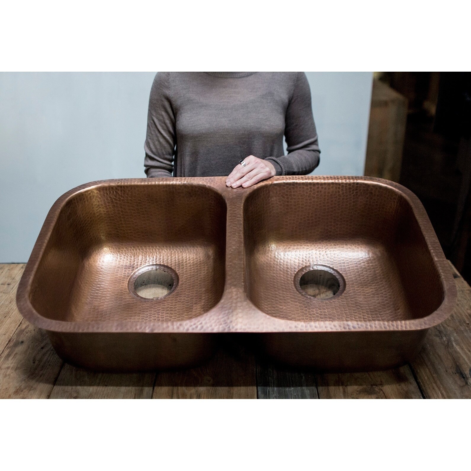 Sinkology Kadinsky Handmade Undermount Double Bowl 32