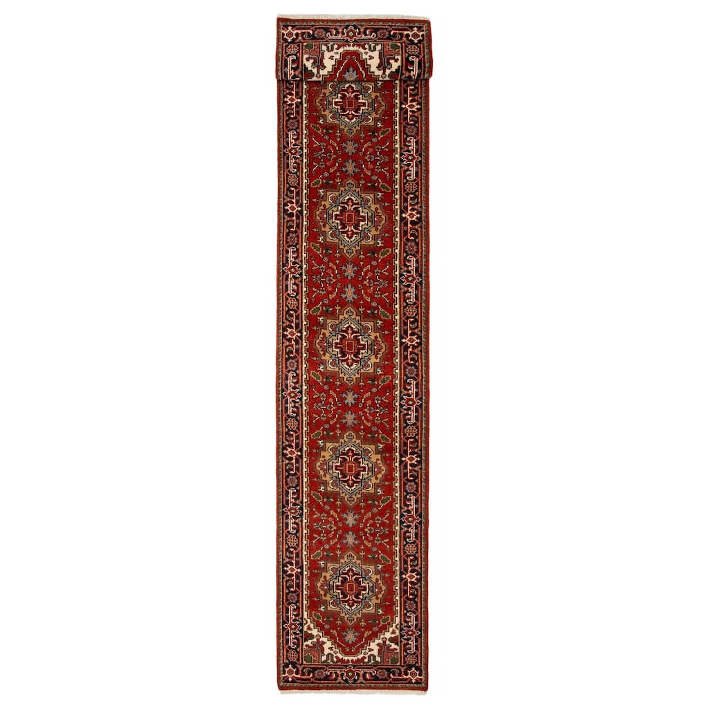ECARPETGALLERY Hand-knotted Serapi Heritage Red Wool Rug - 2'7 x 20'0