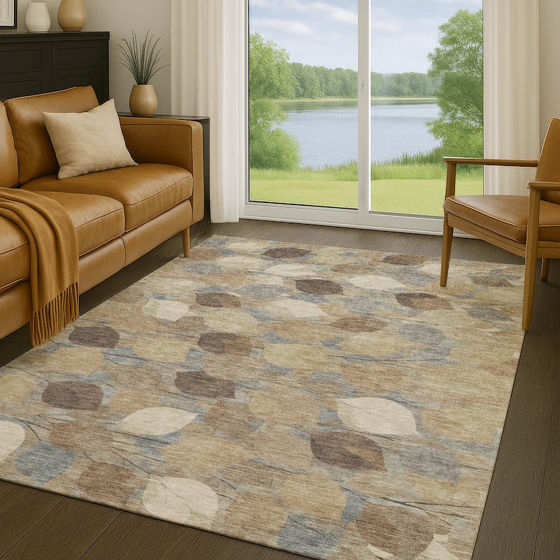 Machine Washable Indoor/ Outdoor Floral Mila Chantille Rug