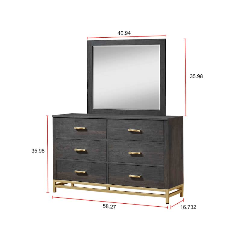 Wedro 4 Piece Dark Brown Rustic Panel Bedroom Set