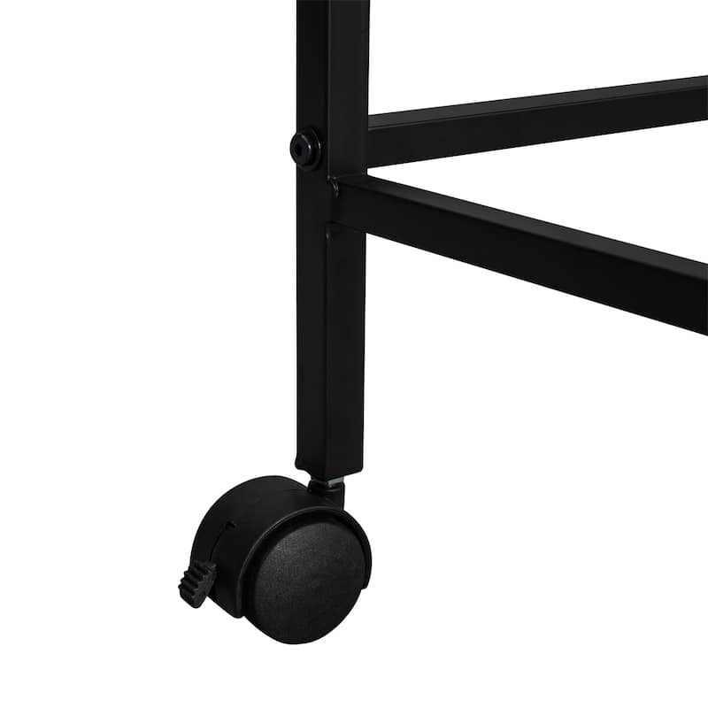 Merax Twin Size Metal Loft Bed with Desk and Shelves