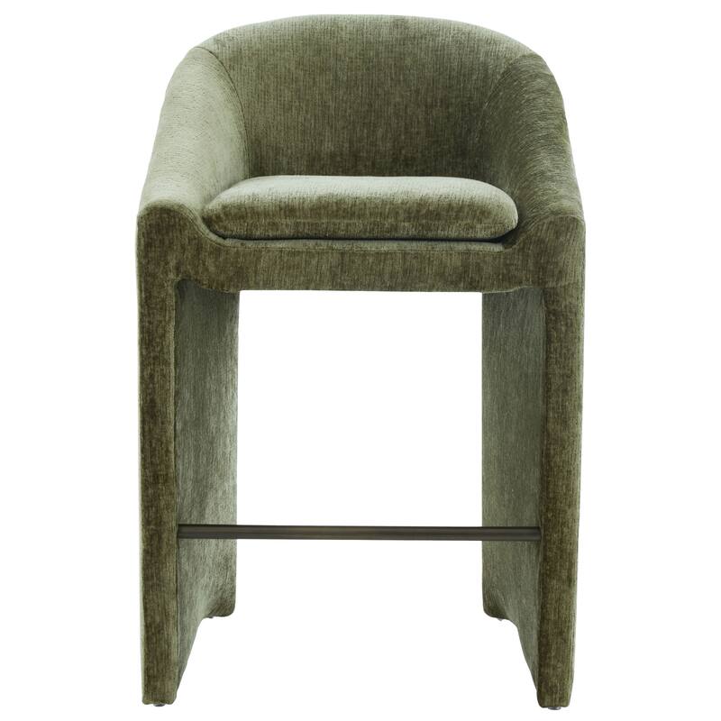 SAFAVIEH Couture Kagan Chenille 31-inch Barstool - 26"W x 24"D x 39"H