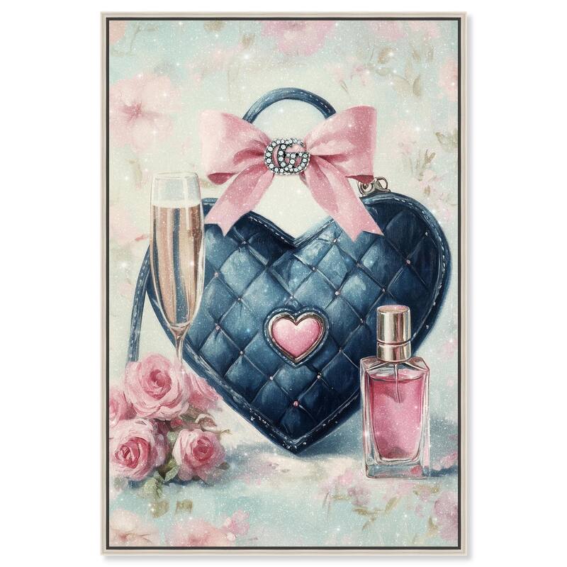 Little Heart Shaped Purse II Canvas by Art Remedy - 16" x 24" - Silver