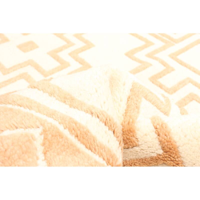 ECARPETGALLERY Hand-knotted Tangier Cream Wool Rug - 5'2 x 7'11