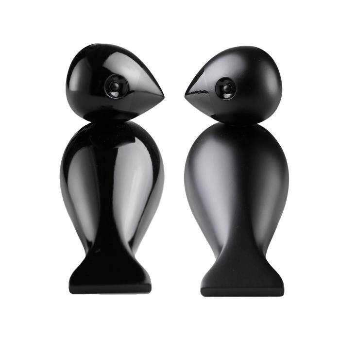 Kay Bojesen Lovebirds Pair, Black - H: 3.5"
