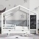 preview thumbnail 12 of 18, Full House Bed with Blackboard and Drawers , Versatile Assembly Options, Storage Space, and Creative Design
