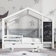 preview thumbnail 9 of 18, Twin Size House Bed with Blackboard and Drawers,Two assembly options
