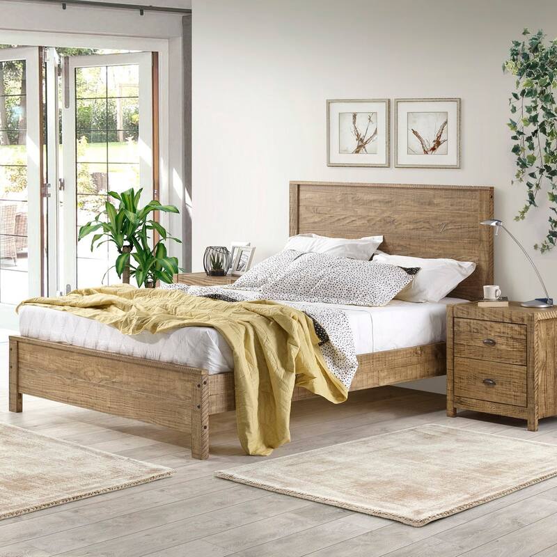 Yes4wood Albany Queen Bed Frame with Headboard, Solid Wood
