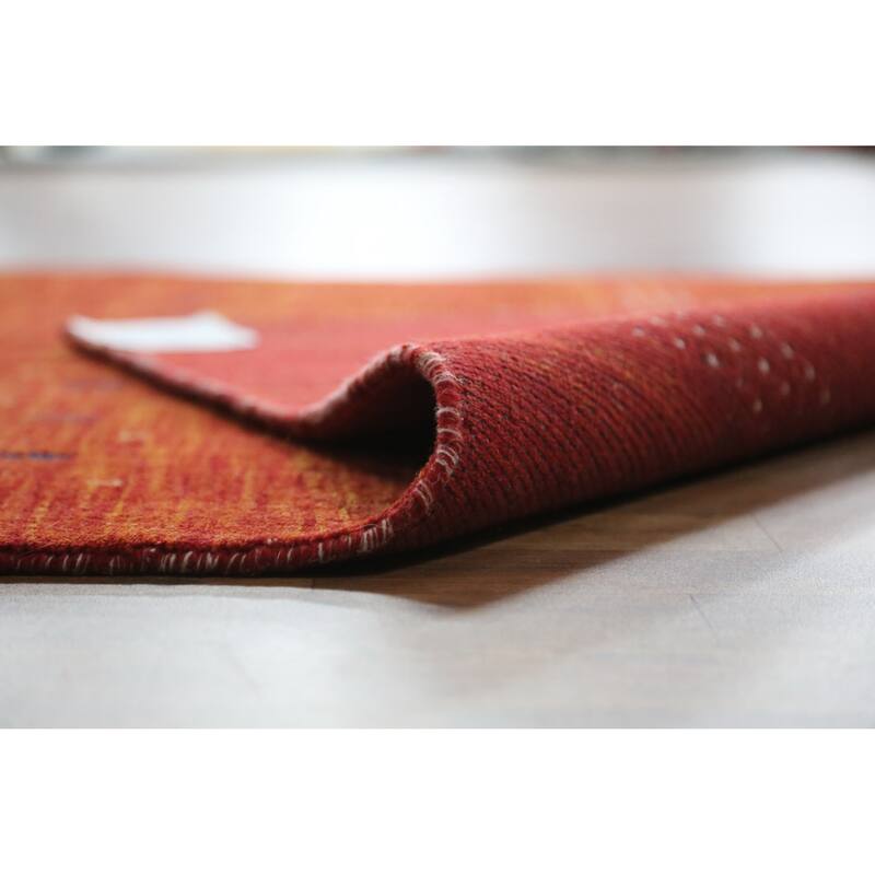 Gabbeh Indian Rug Handmade Orange Tribal Wool Carpet - 4'5" x 6'5"