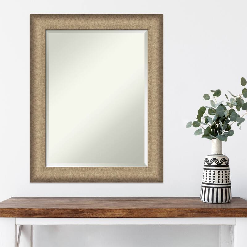 Beveled Wall Mirror - Elegant Brushed Bronze Frame