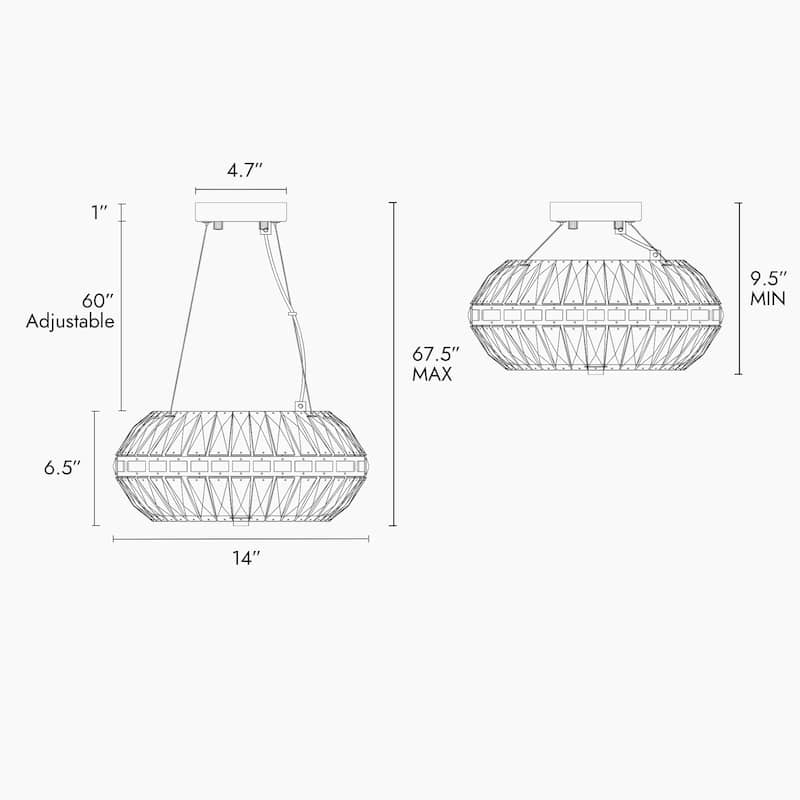Modern Crystal 3-Light Mini Drum Chandelier Bedroom Breakfast Nook Pendant Lights - Gold