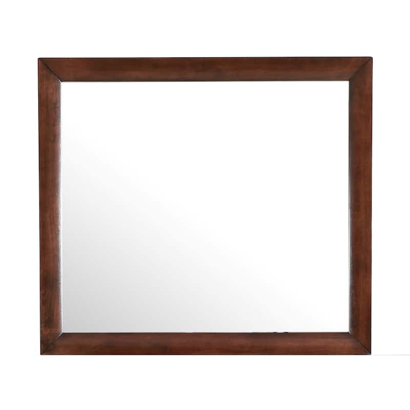 Rectangular Wooden Framed Dresser Wall Mirror - 39" - Brown