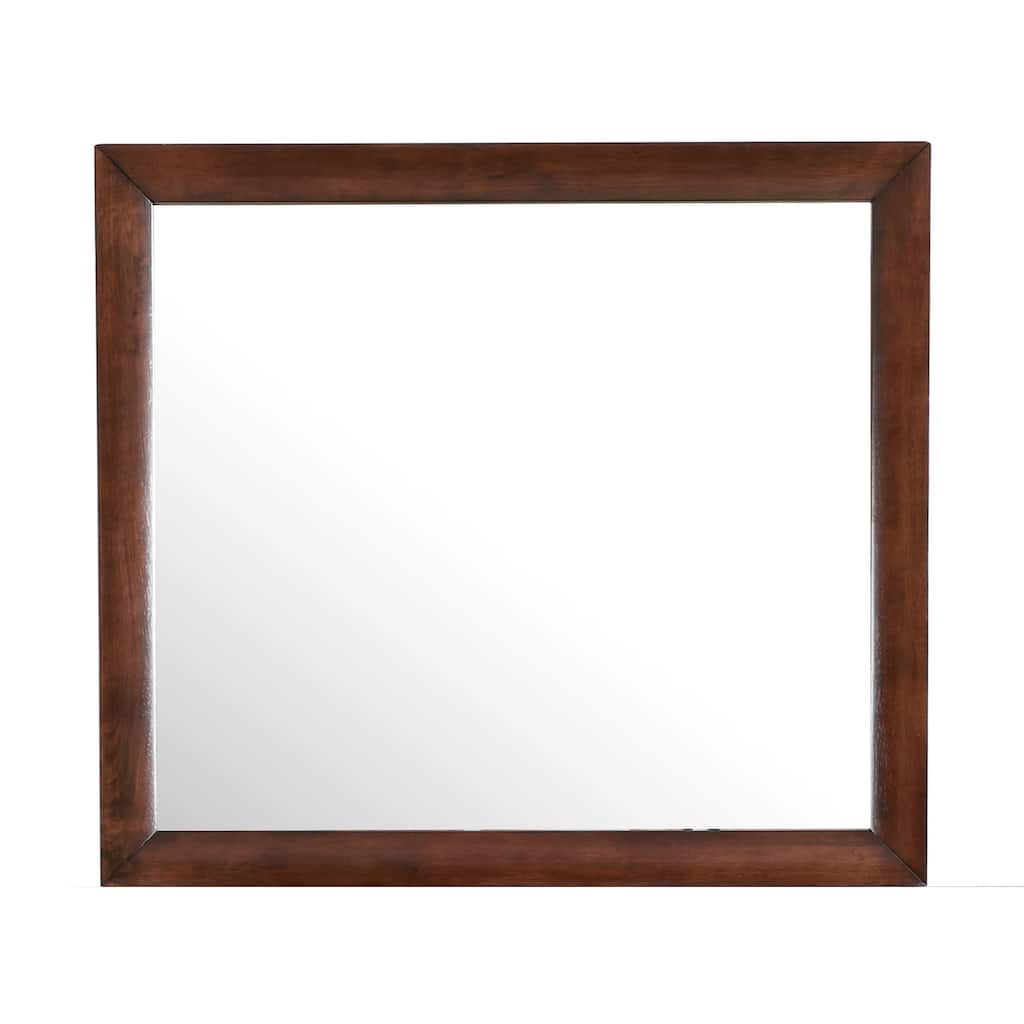 Rectangular Wooden Framed Dresser Wall Mirror - 39" - Brown