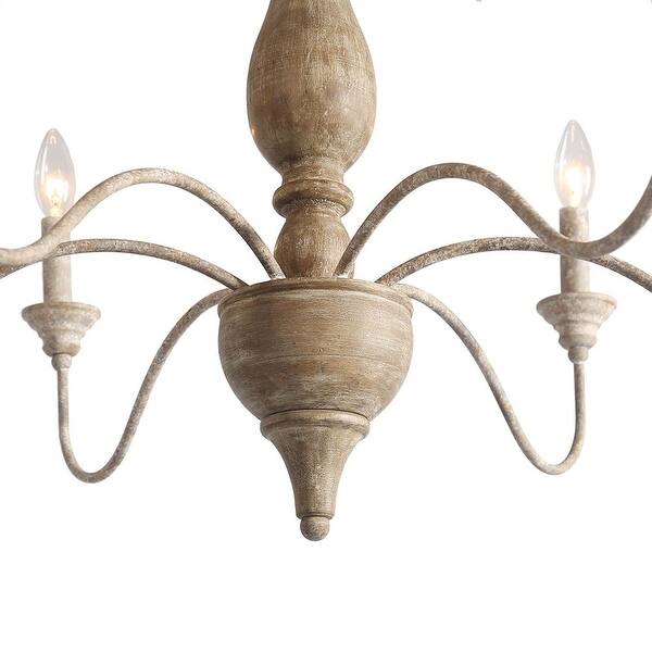 Farmhouse 6-light Distressed Wood Chandelier for Dining Room ...