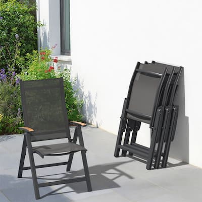 VredHom Outdoor Patio Folding Chairs Aluminum Dining Chair