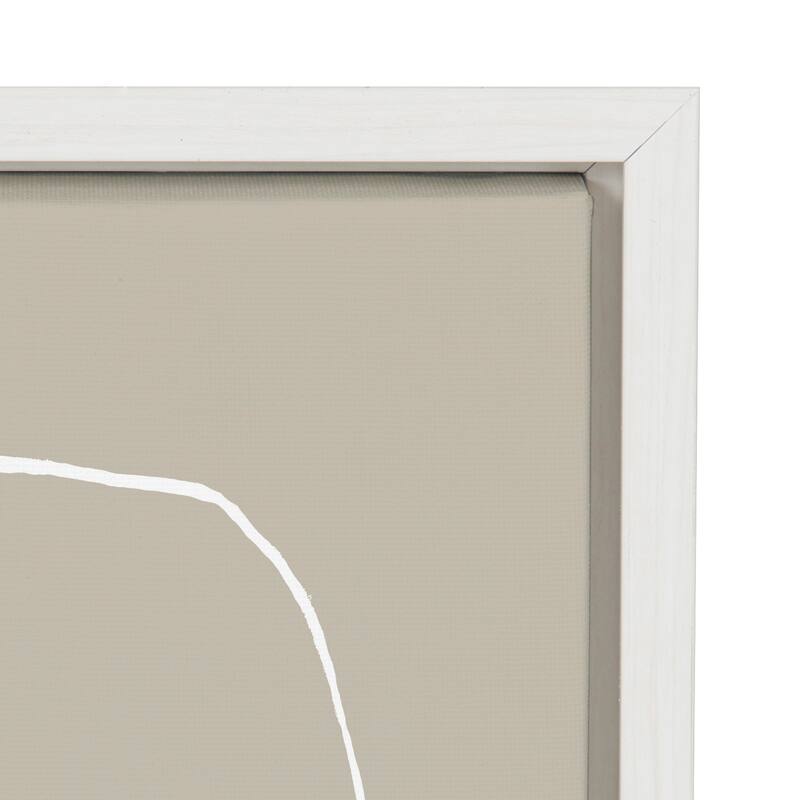 Kate and Laurel Sylvie Beige Circles Framed Canvas Set by Teju Reval