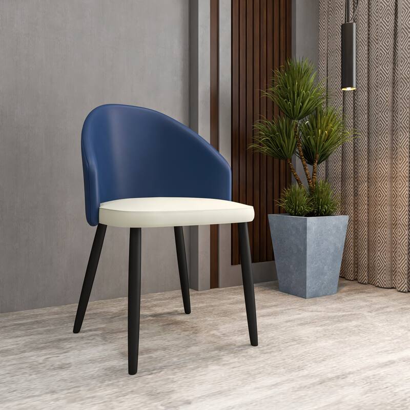 Paradiso Modern Dining Chairs Upholstered Seat and Solid Wood Legs by LeisureMod