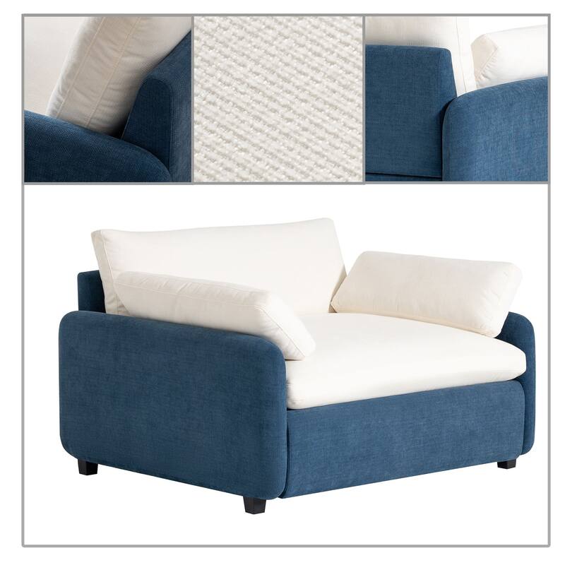 Modern Stylish Chenille Fabric Upholstered Office Single Sofa Chair