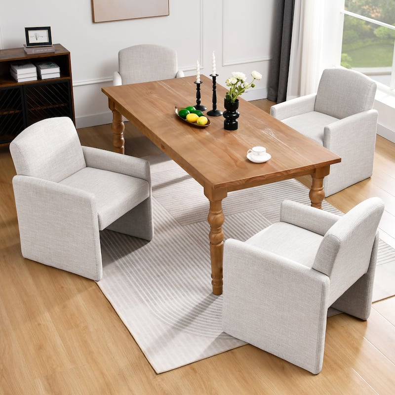 Modern 2Pcs Couture 23.5" W Upholstered Square Armchairs