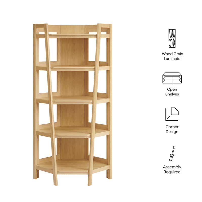 Bixby 71 Inch Corner Bookshelf