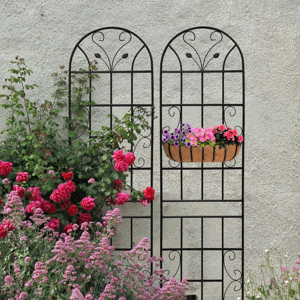 2 Pack Metal Garden Trellis 86.7" x 19.7" Rustproof Trellis for Climbing Plants Outdoor Flower Support