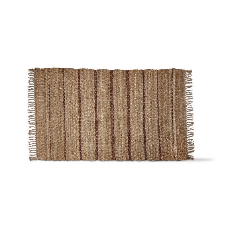 Victoria Stripe 4'X6' Rug Brown Multi Cotton Indoor Rug'