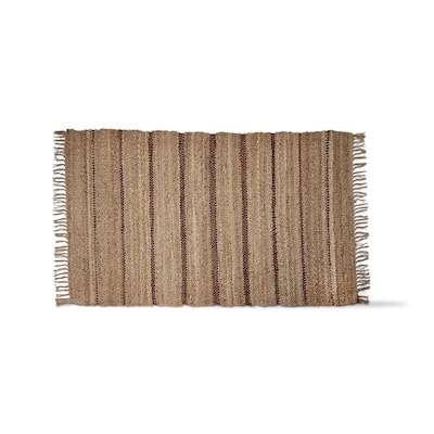 Victoria Stripe 4'X6' Rug Brown Multi Cotton Indoor Rug'
