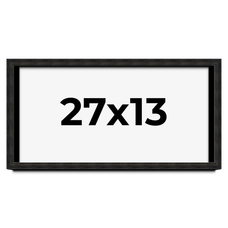 27x13 Shadow Box Black Rustic Barnwood Display Frame | 1.125 Inch
