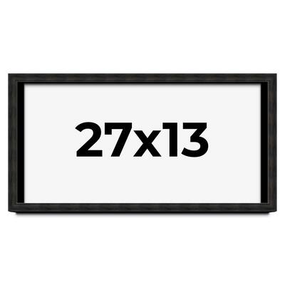 27x13 Shadow Box Black Rustic Barnwood Display Frame | 1.125 Inch
