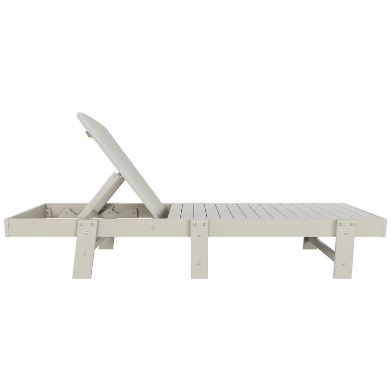 Polytrends Altura Poly Eco-Friendly All Weather Reclining Chaise Lounge with Arms & Side Table (2 Piece Set)