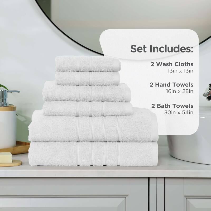 Martex Ultimate Performance Cotton Low-Lint Soft Absorbent Towel Set