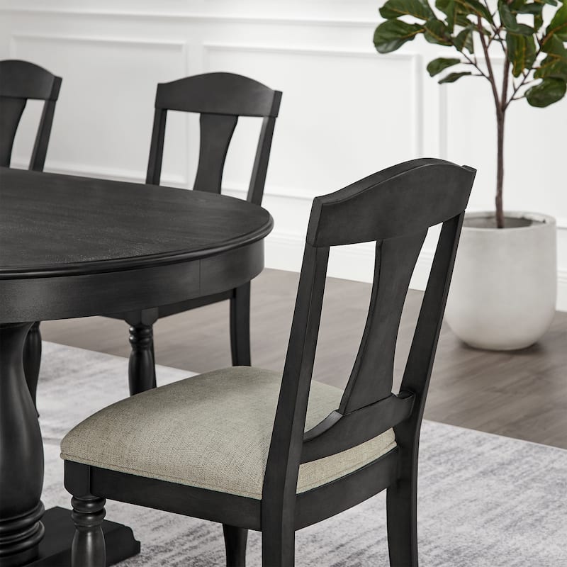 Mid Century Wooden Frame Upholstered Dining Chairs set of 2