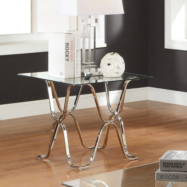 Furniture of America Wass Contemporary Chrome 24-inch Metal End Table. Opens flyout.
