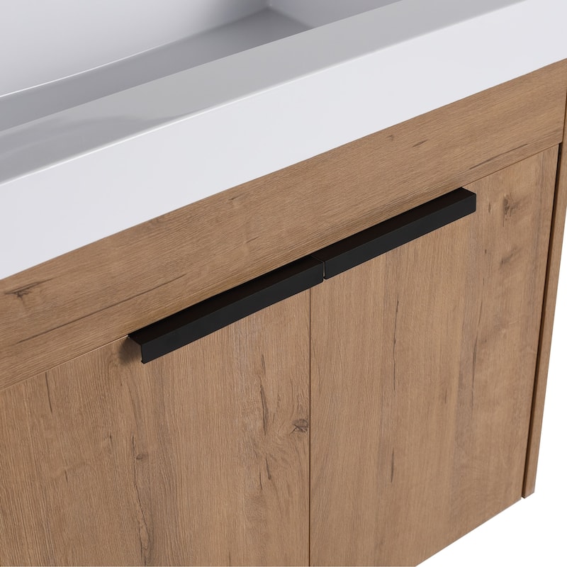 Beingnext 24"/30"/36" Bathroom Vanity with Sink, Floating Bathroom Vanity with 2 Soft Close Doors