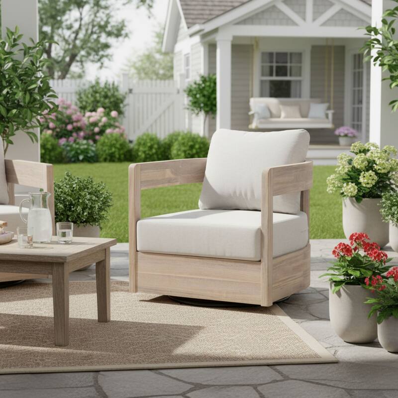 Christopher Knight Home - Alverra 3-Piece Outdoor Swivel Patio Chat Set with MGO Side Table