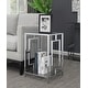 preview thumbnail 1 of 11, Convenience Concepts Town Square Chrome End Table with Shelf Glass/Chrome